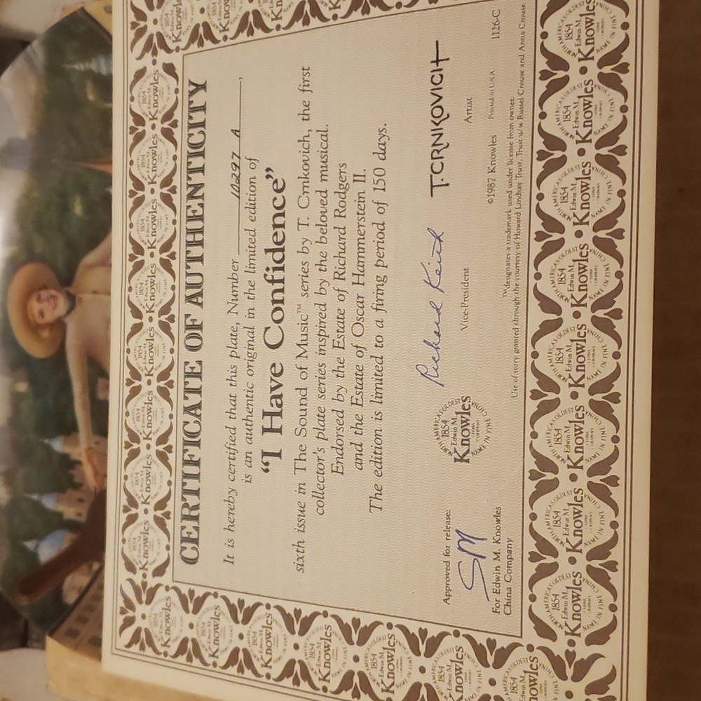 I HAVE CONFIDENCE-- THE SOUND OF MUSIC  COLLECTOR PLATE - Picture 3 of 6